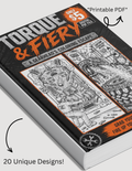 Torque & Fiery: A Gearhead's Coloring Escape